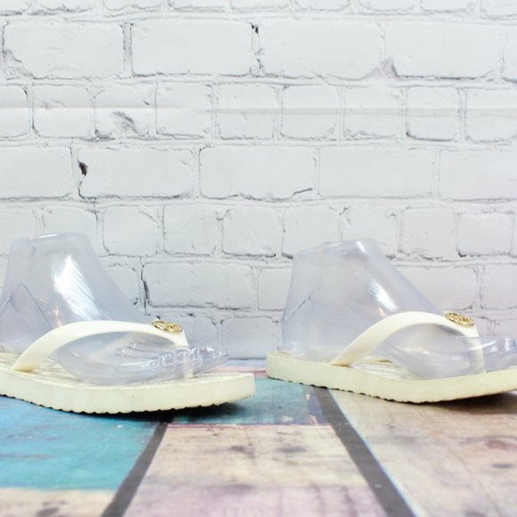 MICHAEL KORS MK Logo Thong Slippers Size 8 L - Picture 3 of 9
